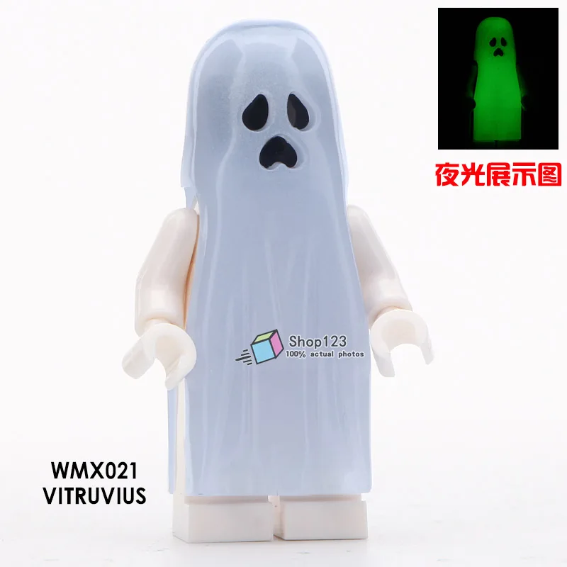 

Building Blocks 20pcs/set The Horror Theme Movie Halloween Moonlight Glow Ghost Sally Zombie Bricks Children Gift Toys Hobbies
