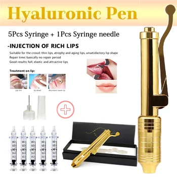 

2 IN 1High Pressure Hyaluronic Acid Pen High density metal For Anti Wrinkle Lifting Lip hyaluron gun atomizer hyaluron pen