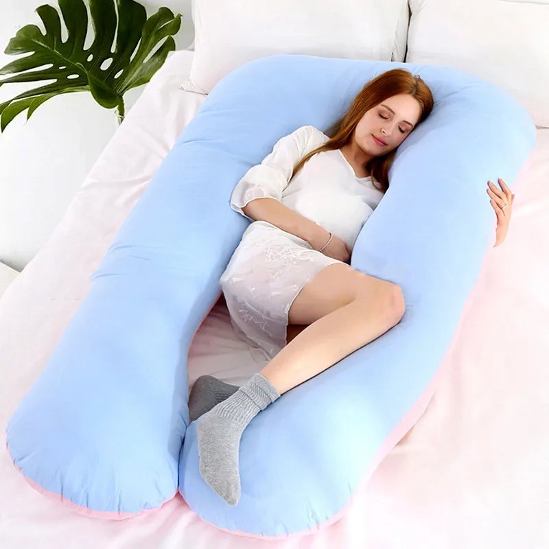 BlueYu IMBABY Подушка для беременных женщин Подушка для беременных u-образная Подушка спящий на боку подушки постельные принадлежности - Цвет: BlueYu