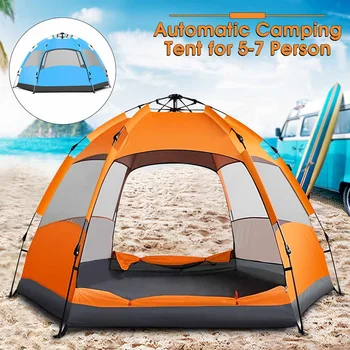 

5-7Person Waterproof Outdoor Garden Foldable Tent Camping Hiking Beach Travel Instant Up Open Anti UV Awning Sunshelter Tent