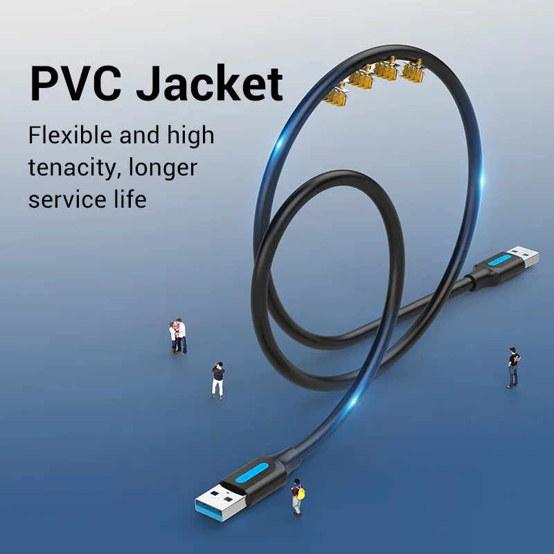 Vention USB 3.0 Extension Cable Type A Male to Male Cable 3.0 2.0 Extender Cord for Hard Drive TV Box Laptop USB to USB Cable — view 4
