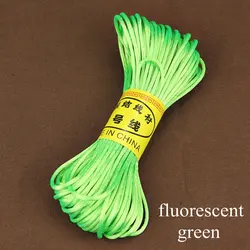 20m Satin Nylon Rattail Cord for Crafting & DIY Projects (Fluorescent green)
