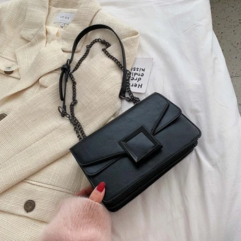 

2020 New Women Handbag Fashion Shoulder Crossbody Ladies Female Bag High Quality Pu Leather Chain Small Square Package