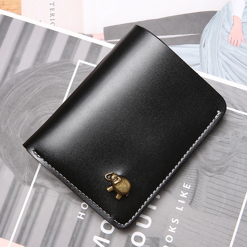 

JANE'S LEATHER Brand Woman's Men's Purse 2019 New Short Small Mini Clutch Leather Wallet Cards Bag Carteira Femme Boy Girl Gift