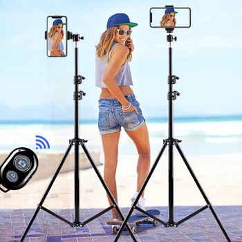 

Remote Control Tripod holder For Phone Camera Ring Light Metal Stands Reflectors Photo Studio Video Flash Lighting Background