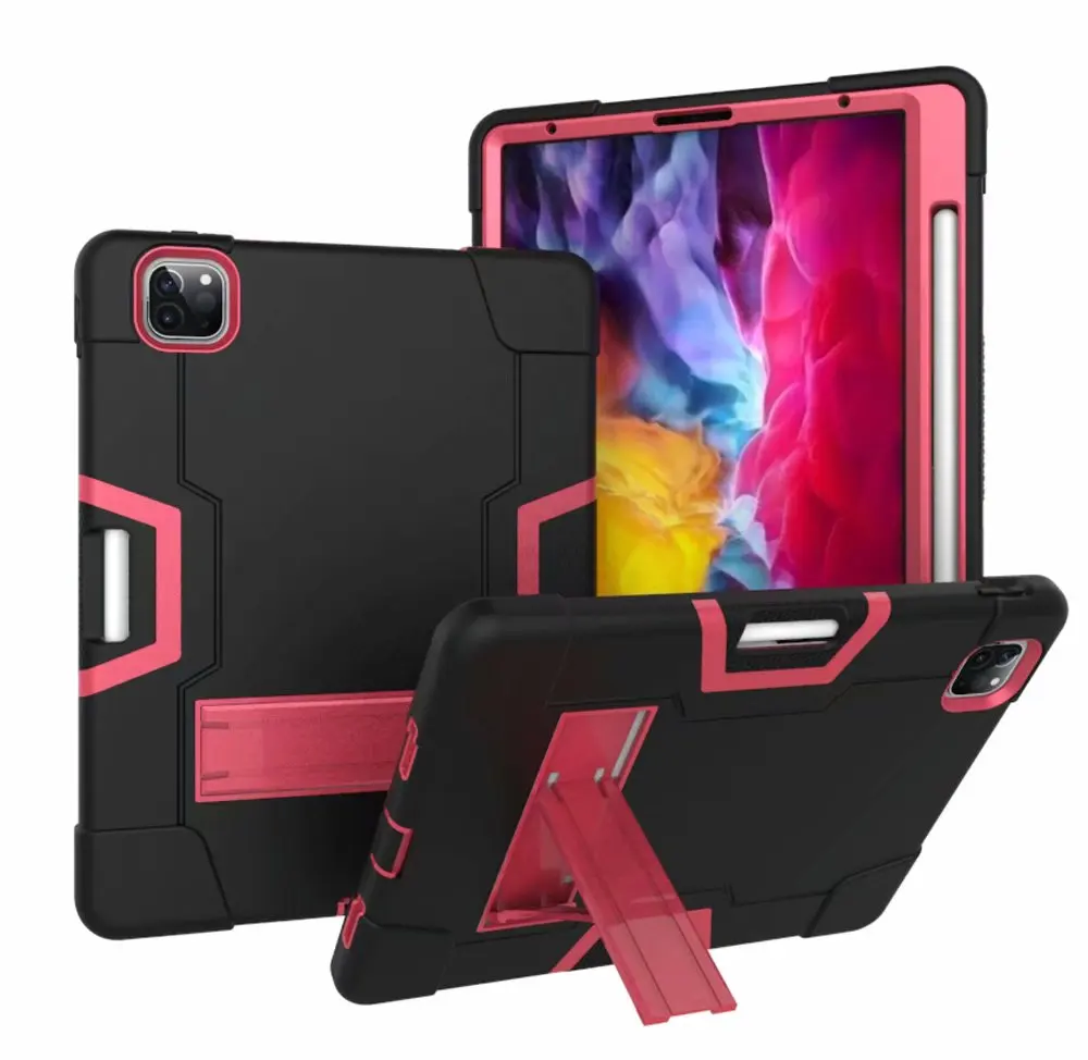 rose Rose Red Heavy Armour Shochproof Silicone Cover for iPad Pro 11 2020 A2228 A2068 A2230 Case Kids Tablet