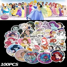 100 шт./компл. disney платье принцессы Анны, Водонепроницаемый Стикеры Эльза автомобиля Чемодан чемодан компьютер блокнот с декором, игрушки для детей, подарок