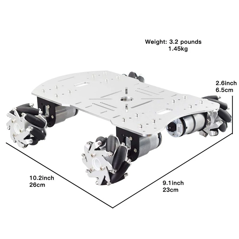 Buy Mecanum Wheel Robot Car Kit with 4Pcs DC 12V Speed Encoder Motor Robot Platform Chassis Maximum Load 15KG for Arduino
