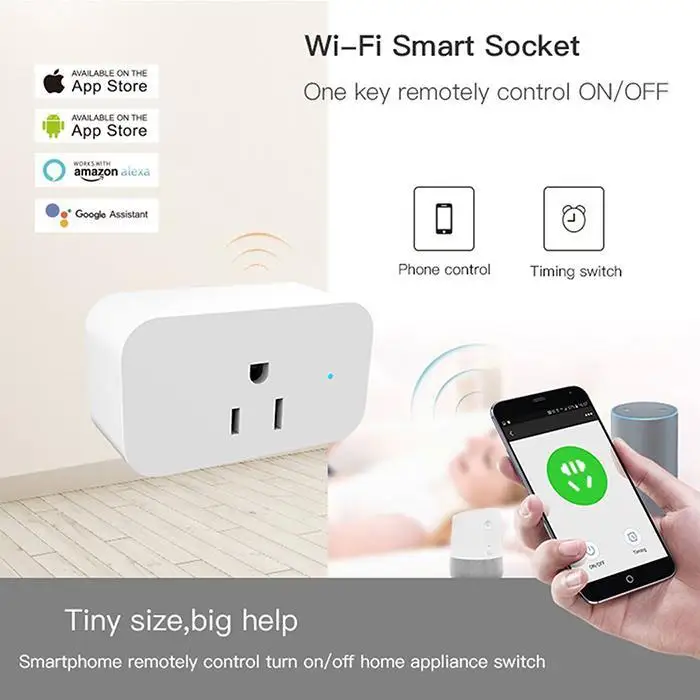 Умная розетка Wi-Fi, штепсельная вилка США, переключатель, домашнее приложение, голосовое управление телефоном, умная розетка, штепсельная вилка WiFi, Беспроводная дистанционная розетка, адаптер