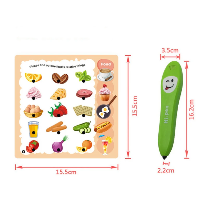 1 Set Intellectual Toy Reading Pen Early Learning Machine English Sight Words Cards Educational Preschool Teaching Supplies 4