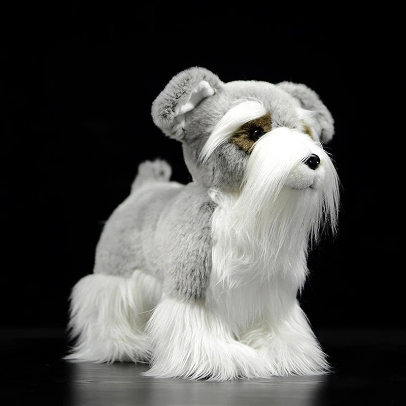 Simulation Dog Doll Cute Standard Schnauzer Czech terrier Soft Real Life Animal Miniature Plush Toy Kids Gift Model | Игрушки и хобби