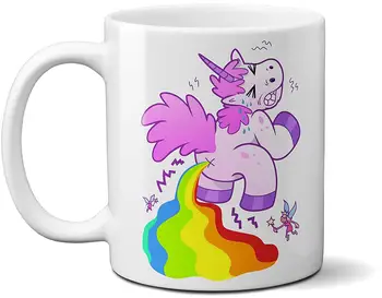 

11oz Cartoon Unicorn Poop Rainbow Morphing Heat Sensitive Colour Change Coffee Mug