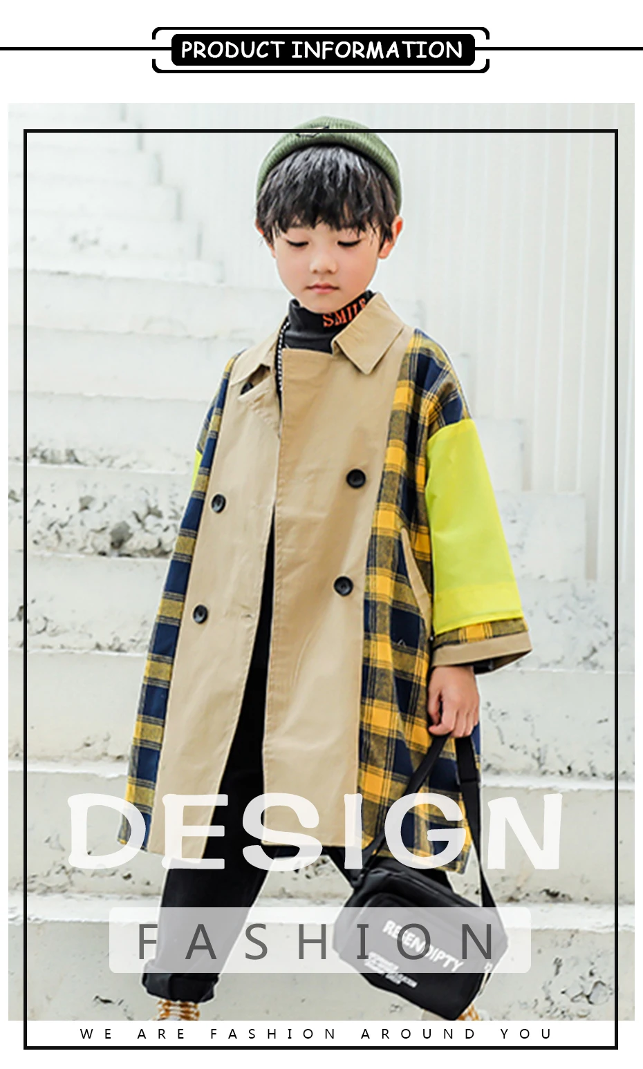 Boys Jackets Fashion Plaid Boy Child Jacket Long Sleeve Windbreaker For Kids Autumn Korean Winter Clothes For Boys 6 8 10 12 14