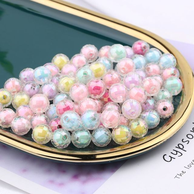 Transparent Symphony AB Earth Beads Acrylic Ab Color Beads Accessories Handmade Beaded diy Bracelet Necklace Material