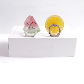 

Cute Fruit Banana 360 Degree Finger Ring Mobile Phone Smartphone Watermelon Stand Holder For iPhone 6 7 plus with Package
