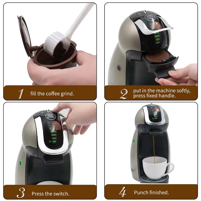 Coffee filter Refillable capsule filter cup Reusable coffee bag Barista's tools Espresso tool Compatible with nestle Dolce Gusto