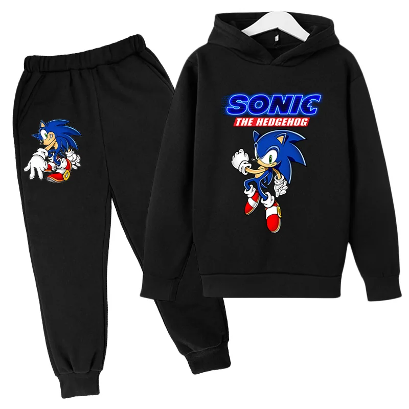 Костюм спортивный из 2 предметов топ с капюшоном и штаны принтом Sonic для мальчиков