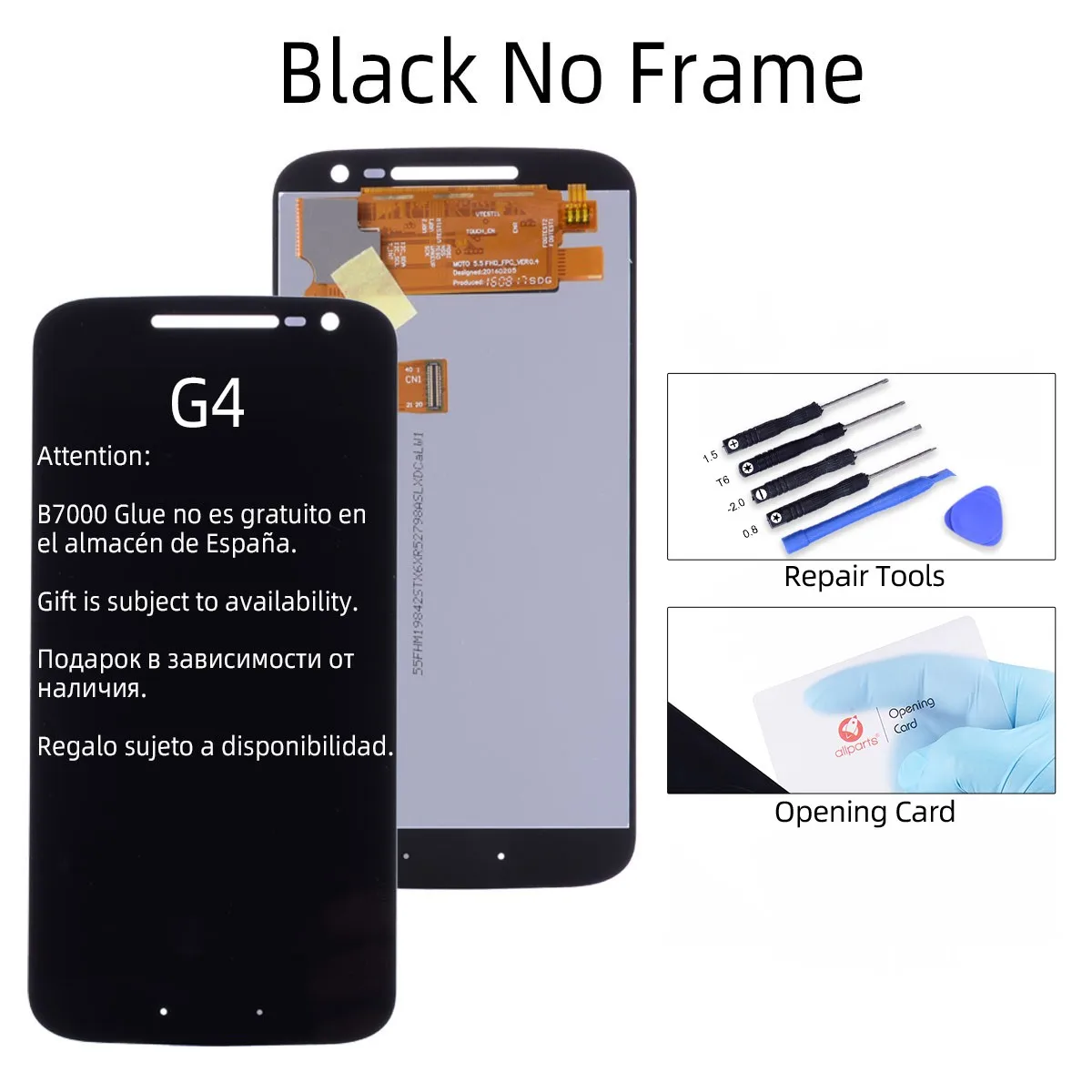 Дисплей для Motorola Moto G4 LCD в сборе с тачскрином на рамке черный белый - Цвет: Black No Frame