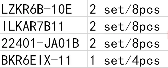 2 комплекта LZKR6B-10E ILKAR7B11 22401 ja01b 1 набор BKR6EIX-11 свечей зажигания с Почта Китая |