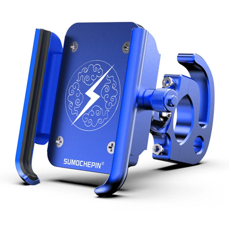 

Mtb Cycling Road Bicycle Phone Holder Aluminum Alloy 360 Degree Rotation Motorcycle Bicycle Mobile Phone Support Bike Holder,Blu