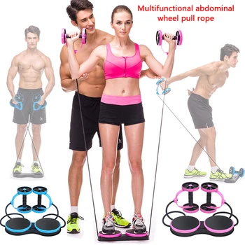 

1PCS Fitness Roller Pulling Rope Abdominal Muscle Trainer Power Resistance Bands Gym Arm Waist Leg Training Rool