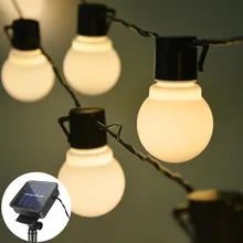 2.5M 10LEDs Solar Powered Globe Bulbs Led String Lights Outdoor Backyard Patio Lawn Garland Christmas Street Garden Fairy Lights