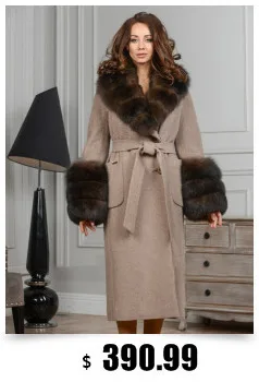 TOPFUR, модное пальто Kihaki, длинное пальто Nizi с поясом, натуральное меховое пальто для женщин, натуральный голубой Лисий мех, полный рукав, с меховым воротником с отворотом