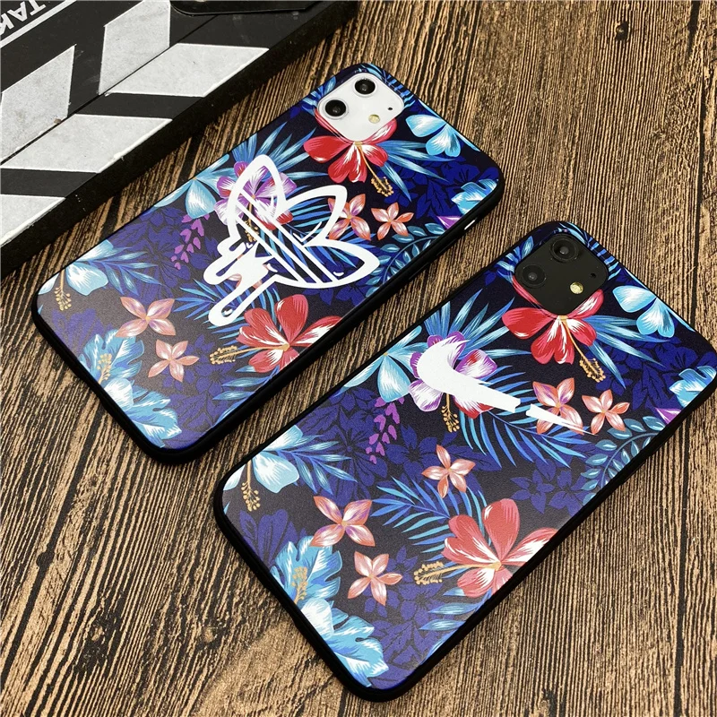 

Fashion Flower Soft For Iphone 11 Pro Max X Xs Max Xr 8 7 6 6s Plus Silicone Phone Cover Luxury Brand Logo Coque Fundas Capa