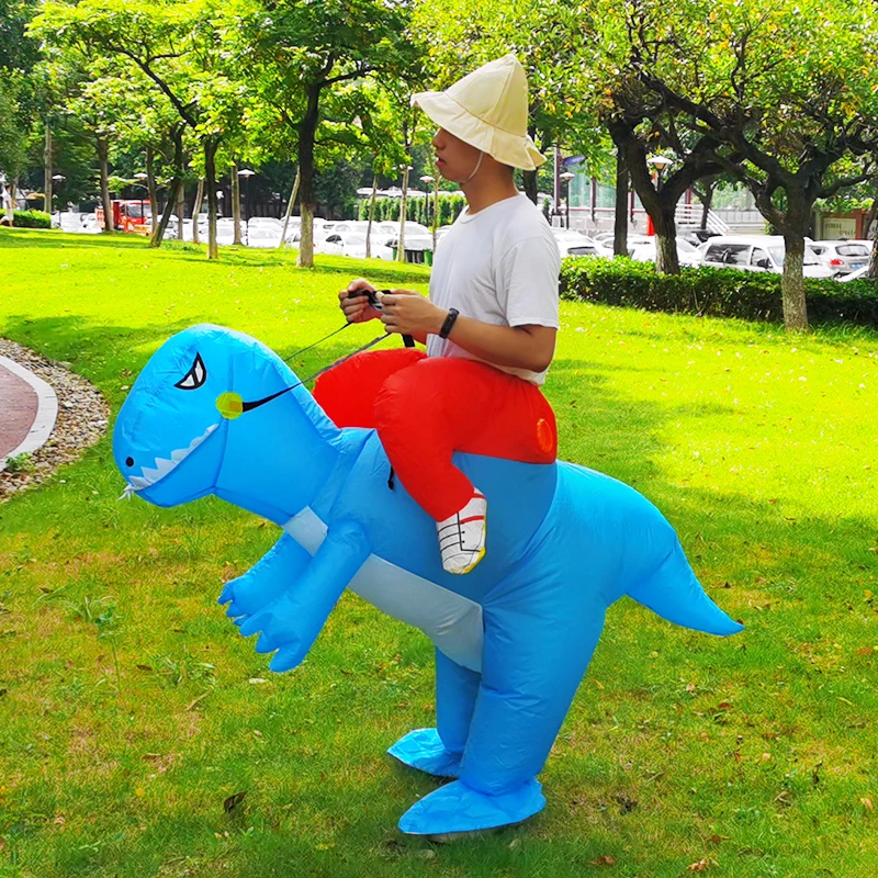 

Blue Dinosaur Adult Inflatable Garment Halloween Cosplay Costume Riding Dinosaur Inflatable Clothes Disfraz for Adult Men Women