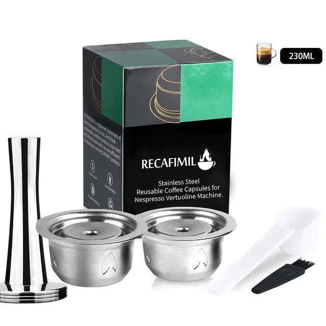 RECAFIMIL Adapter for Nepresso Vertuo Maker wirth Original Coffee Capsule Stainless Steel Holder Reusable Kitchen Tool AS PICTURE