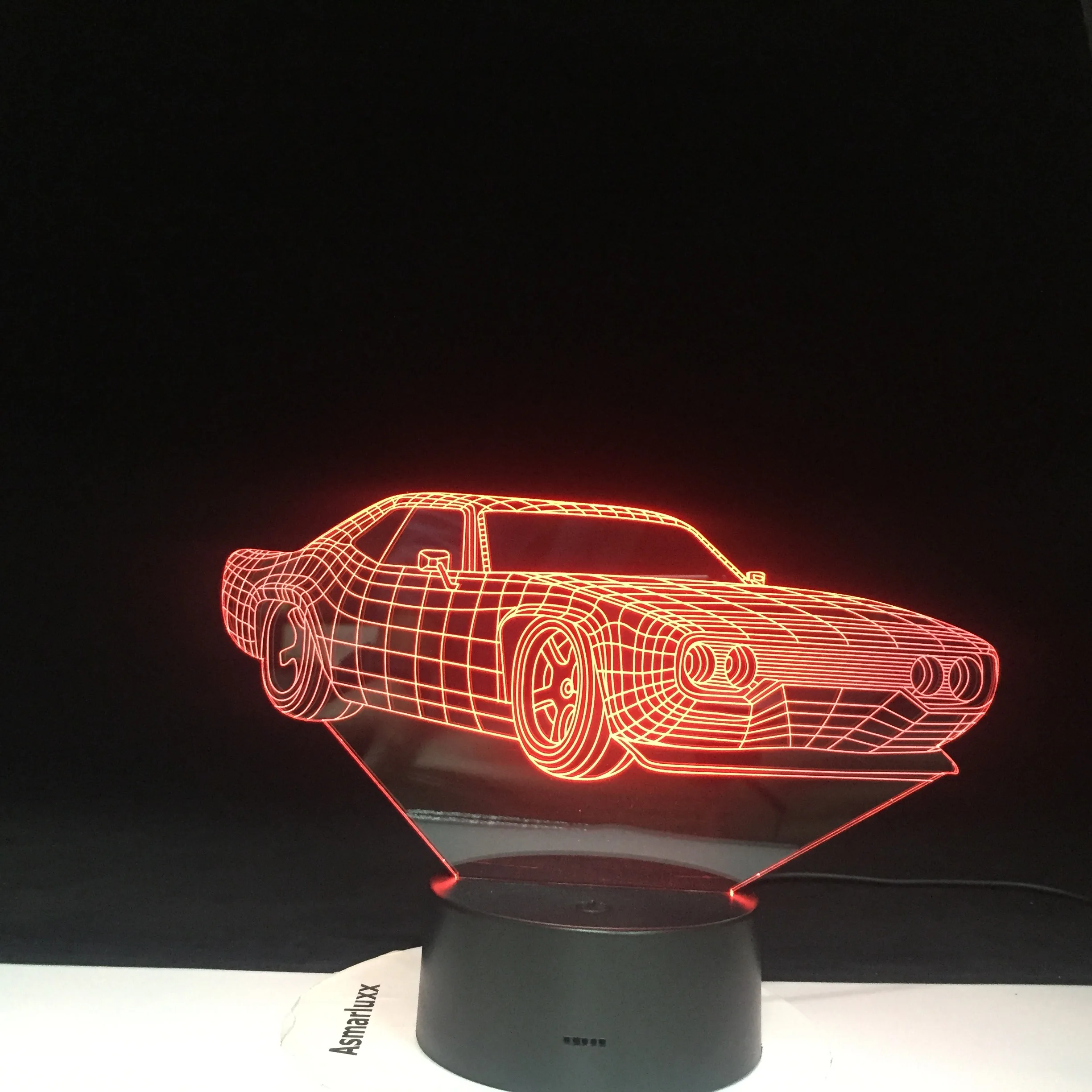 3D светодиодный ночник в форме автомобиля меняющий цвет визуальный светильник