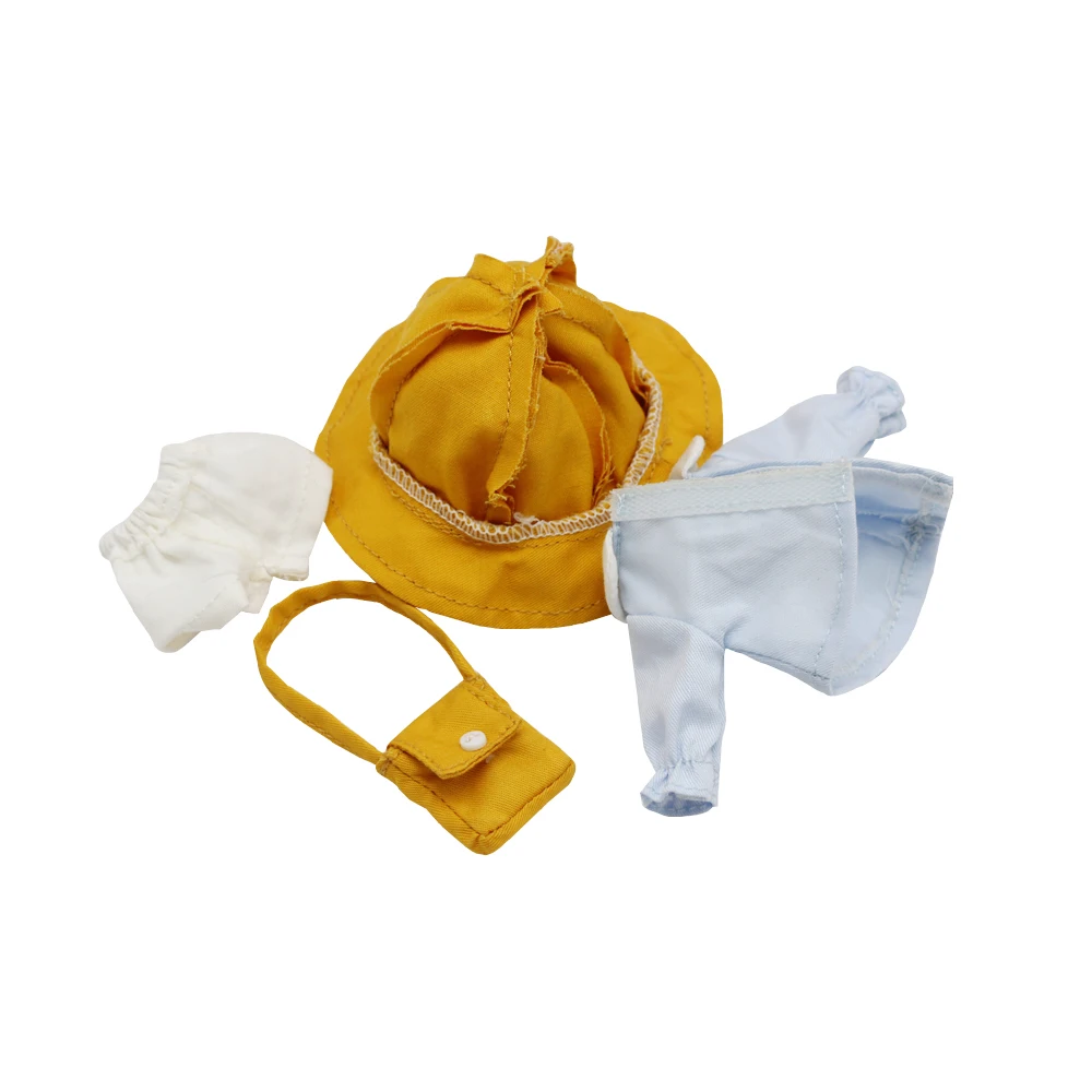 Doll Clothing Accessories Shirt short pant Hat bag Kindergarten uniform Clothes 4pcs for Ob11 obitsu 11 Molly GSC 1/12 BJD
