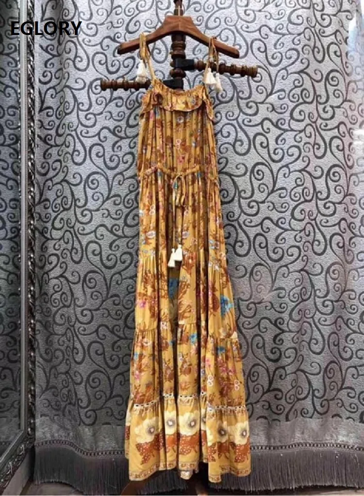 Strand Lange Jurk 2020 Lente Zomer Mode Dames Spaghetti Bohemian Prints Trekkoord Taille Sexy Blauw Geel Maxi Jurk Strand Lange Jurk 2020 Lente Zomer Mode Dames Spaghetti Bohemian Prints Trekkoord Taille Sexy Blauw Geel Maxi Jurk