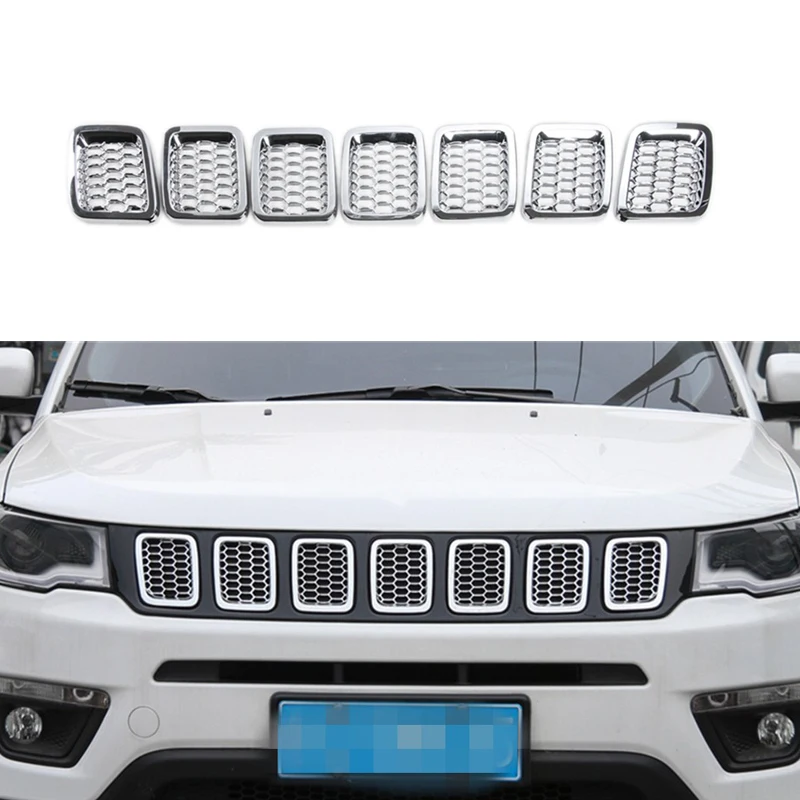 Подходит для Jeep Compass 2017 + внешний передний гриль стайлинга автомобиля