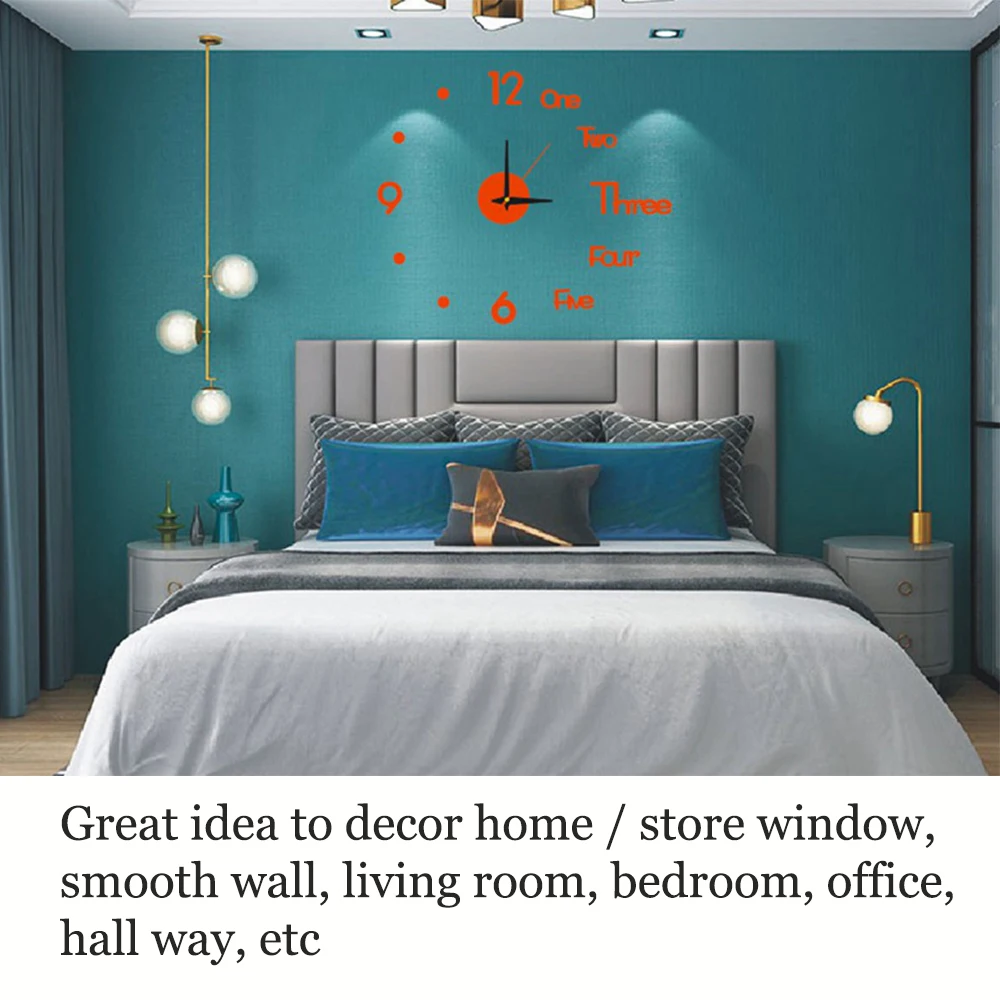 2020 DIY digital Wall Clock 3D Wall Sticker Modern Design Silent Clock Home Decor Living Room Quartz Needle Rel&oacute;gio de parede 8