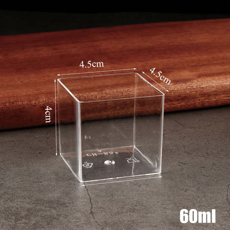 Plastic Christmas Square Dessert Cups 5/10/20pcs 60ml