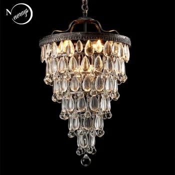 

Retro vintage cooper crystal drops E14 LED chandeliers/LARGE European EMPIRE STYLE lustres chandelier Lighting for living room
