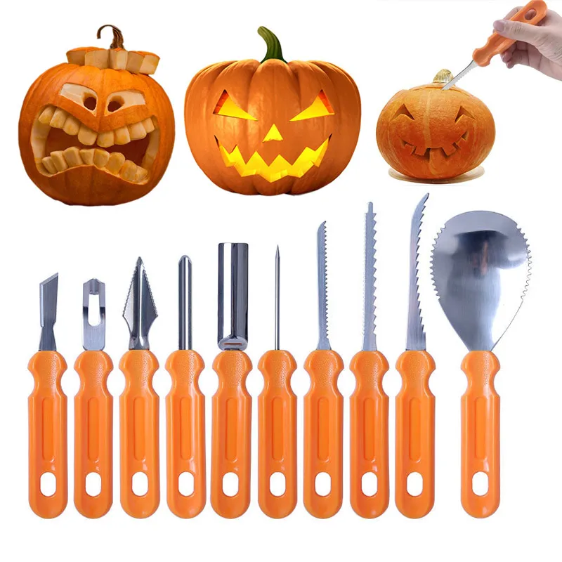 5Pcs 6Pcs 7Pcs 10Pcs Set Halloween Pumpkin Carving Knife Pottery Clay Sculpture Crafts Spatula Art Engraving Scraper DIY Tool