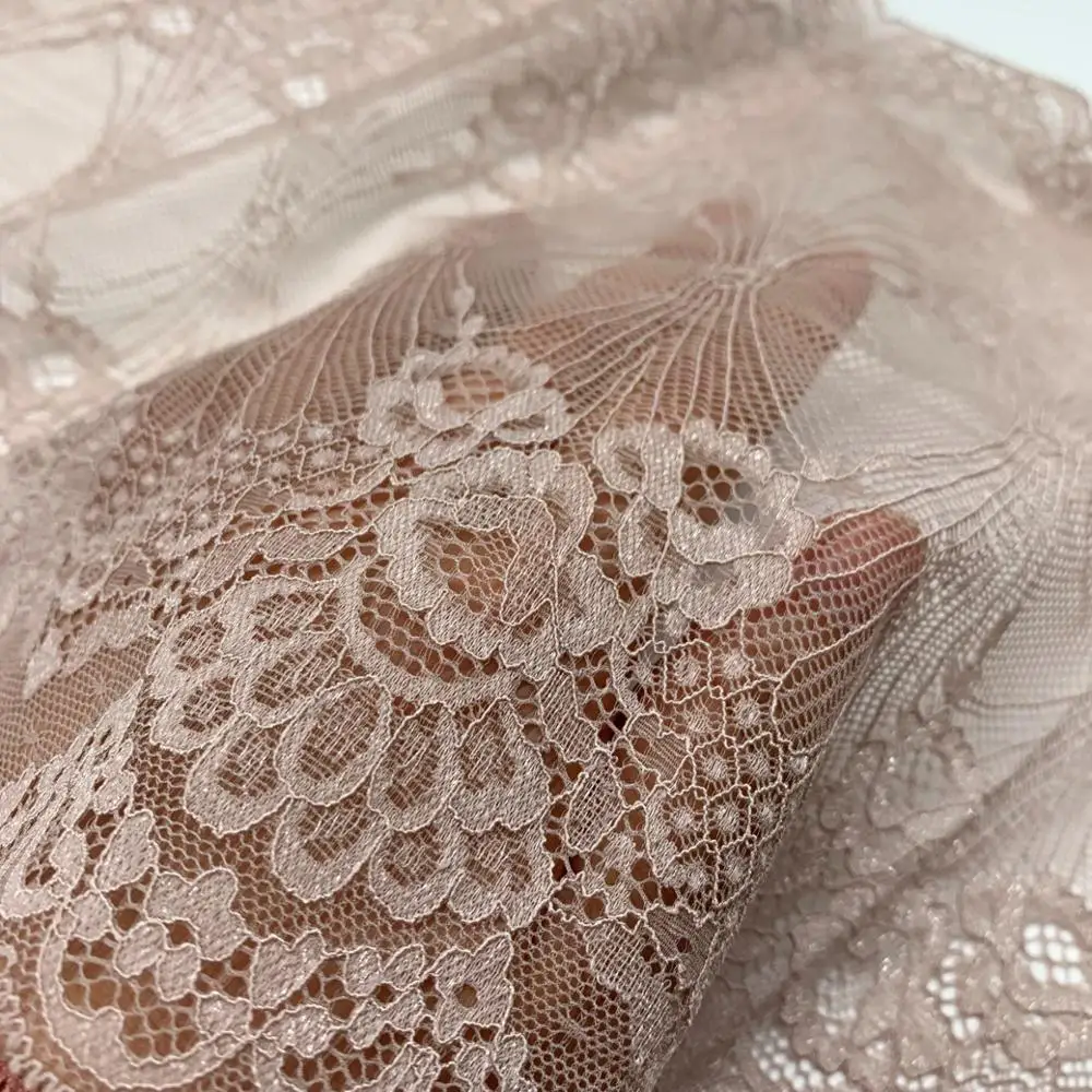3y/lot Width 21.50cm Dark Apricot With Shiny Elastic Lace 2