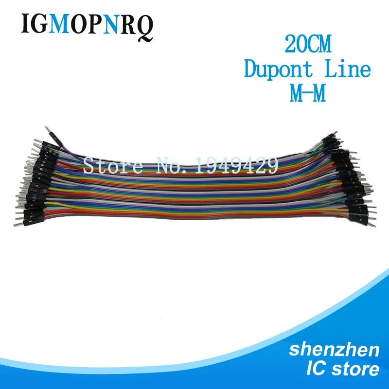 20CM-M-M 40 шт. Dupont line 10 см 20 см папа-папа+ папа-женщина+ Женский провод Dupont кабель - Цвет: 20CM-M-M