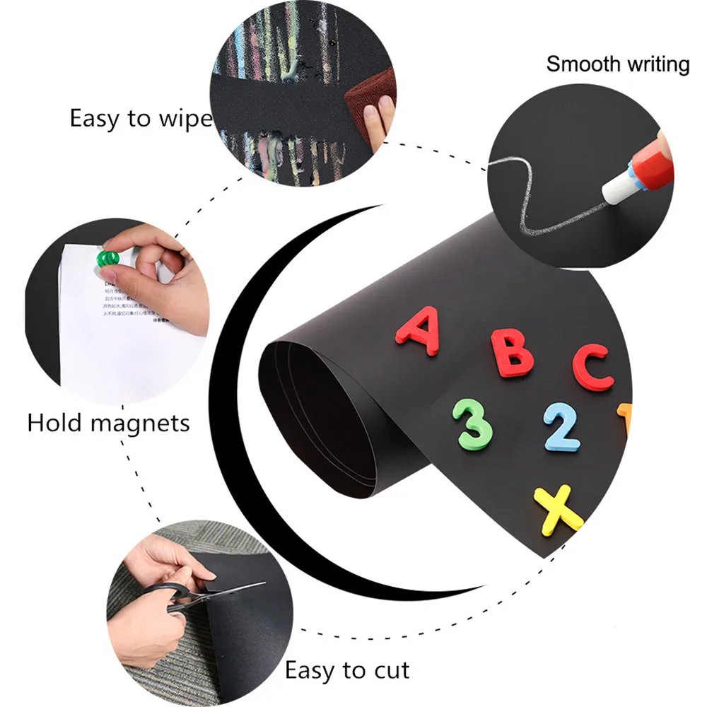 200x50 см водонепроницаемая черная виниловая доска, наклейка для рисования, без пыли, мел, обучение написанию, рисунок, граффити, доска, офисные, школьные принадлежности