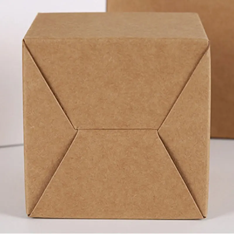 10Pcs Multi Size Square Box Simple Kraft Paper Wedding Party Candy Gift Cake Jewelry Packaging Storager