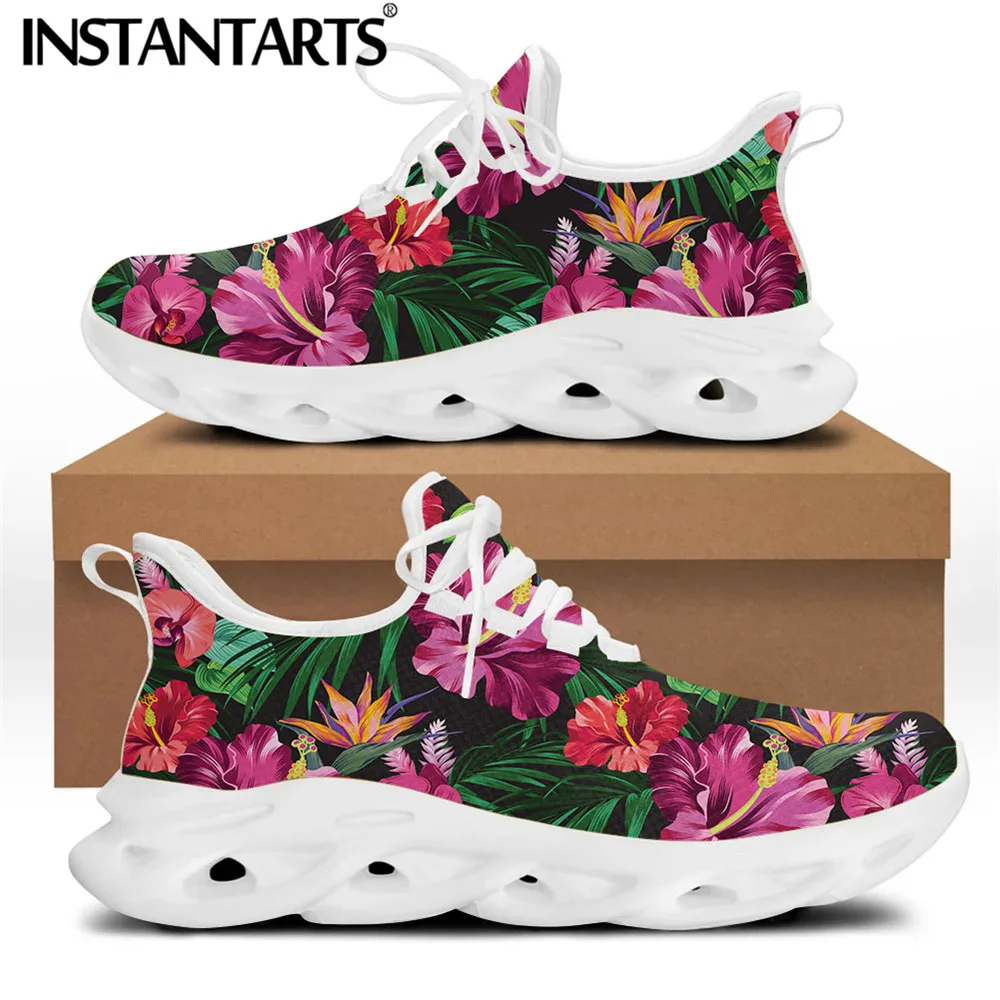 

Женские тропические кроссовки INSTANTARTS, модная обувь с цветочным дизайном, со шнуровкой