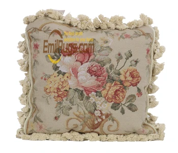 

needlepoint pillow decorative covers flower 100% woolen embroidery floral covers knitted vintage pastoral