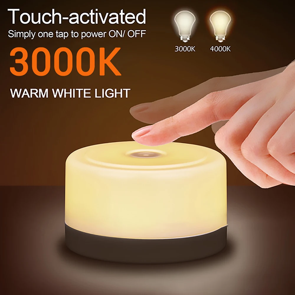 motion sensor night light USB Rechargeable Touching Control Bedside Light Dimmable Table Lamp Warm White & RGB Night Light for Living Room Bedrooms Office best night light