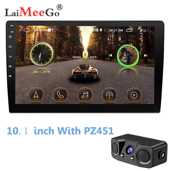 2din Автомагнитола 9 10," дюймов Android система авто стерео 2.5D емкостный экран Bluetooth wifi gps четырехъядерный для универсального автомобиля - Цвет: 10 inch With PZ451