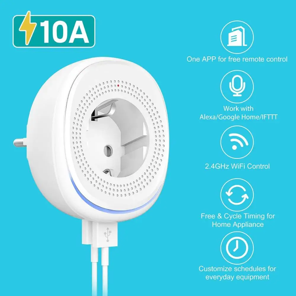 Европейская розетка с двумя USB портами со светодиодной подсветкой Wi Fi