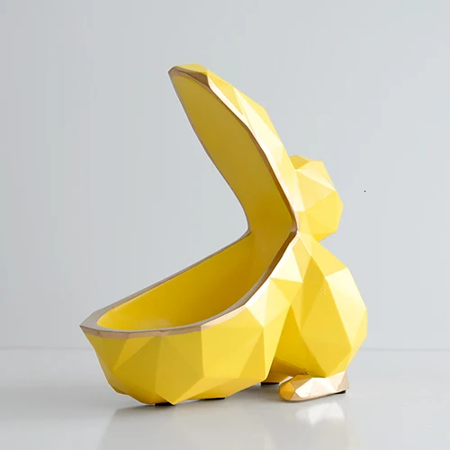 Скульптура животных мини смолы Tucken ключи коробка для хранения конфет украшения дома интерьера ручной работы посуда для хранения комнаты - Цвет: Yellow