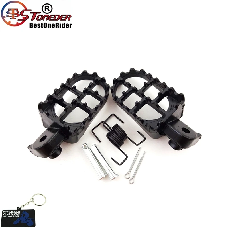 STONEDER Подножки для Honda XR50R CRF50 CRF70 CRF80 CRF100F Yamaha PW50 PW80 TW200 TTR90 TTR90E для Dirt Pit Bike - Цвет: Black