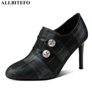

ALLBITEFO fashion sexy high heels genuine leather office ladies shoes high quality women high heel shoes party women shoes